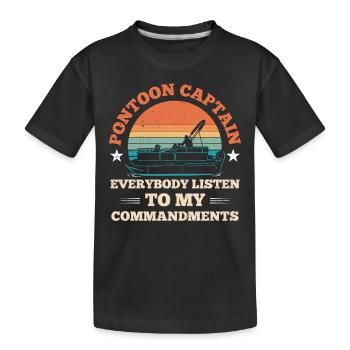 Dock boat motor boating captain - Kids' Premium Organic T-Shirt - black - Front
