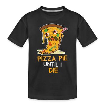 Lustige Pizza Zombie Halloween - Kinder Premium Bio T-Shirt - Schwarz - Vorne