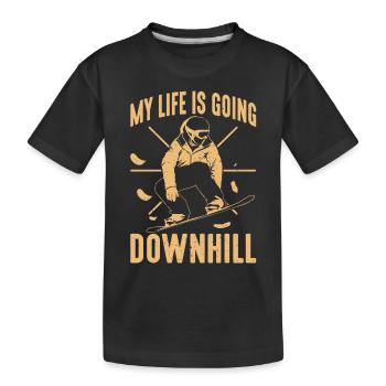 Snowboarder ma vie va en descente snowboarder - T-shirt bio Premium Enfant - noir - Devant