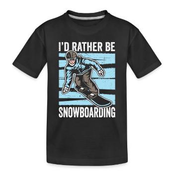 Snowboarder Je préfère faire du snowboard - T-shirt bio Premium Enfant - noir - Devant