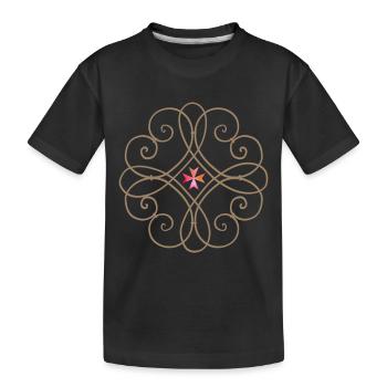 Jésus-Christ, mandala en fer forgé, croix de Jésus - T-shirt bio Premium Enfant - noir - Devant