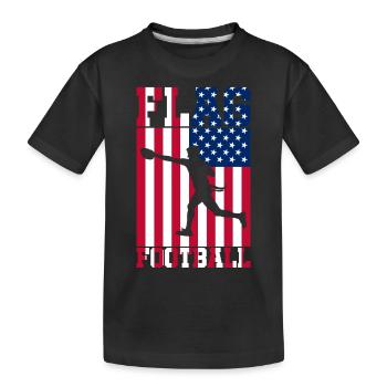 Flag Football Player American Flag - Kids' Premium Organic T-Shirt - black - Front