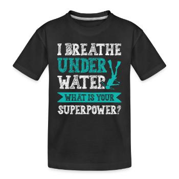 Diving Superpower - Kids' Premium Organic T-Shirt - black - Front