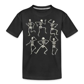 Halloween Skelett Skull Halloween Kostüm - Kinder Premium Bio T-Shirt - Schwarz - Vorne