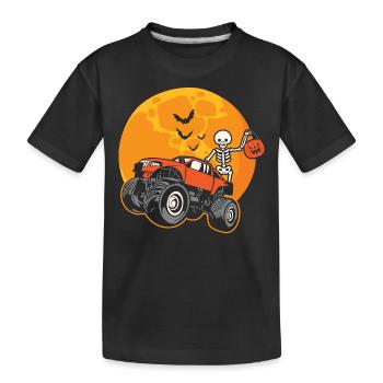 Halloween Skelett Fledermäuse - Kinder Premium Bio T-Shirt - Schwarz - Vorne
