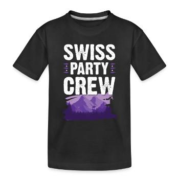 Swiss Party Crew - Kinder Premium Bio T-Shirt - Schwarz - Vorne