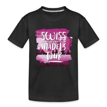 Swiss Mädels Tour - Kinder Premium Bio T-Shirt - Schwarz - Vorne