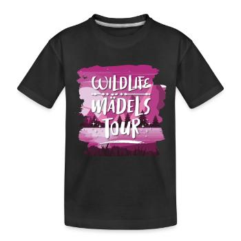 Wildlife Mädels Tour - Kinder Premium Bio T-Shirt - Schwarz - Vorne
