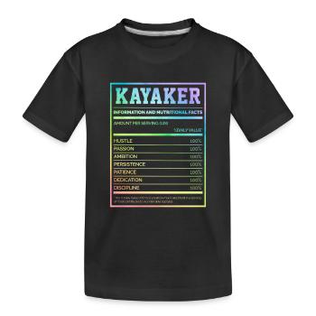 Kayaker Information And Nutritional Facts Canoe Ka - Kinder Premium Bio T-Shirt - Schwarz - Vorne