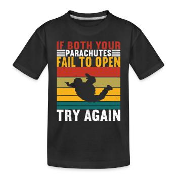 Parachutiste parachutiste - T-shirt bio Premium Enfant - noir - Devant