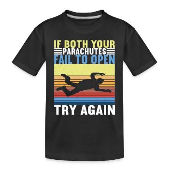 Parachute Parachutist - Kids' Premium Organic T-Shirt - black - Front