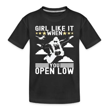 Parachute Parachutist - Kids' Premium Organic T-Shirt - black - Front