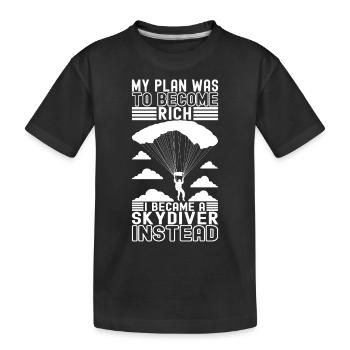 Parachute Parachutist - Kids' Premium Organic T-Shirt - black - Front