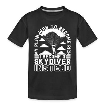 Parachute Parachutist - Kids' Premium Organic T-Shirt - black - Front