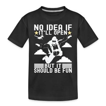Parachute Parachutist - Kids' Premium Organic T-Shirt - black - Front