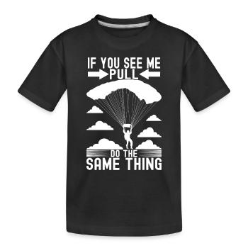 Parachute Parachutist - Kids' Premium Organic T-Shirt - black - Front