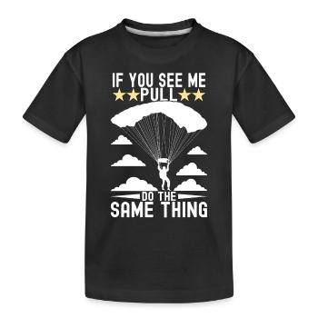 Parachute Parachutist - Kids' Premium Organic T-Shirt - black - Front