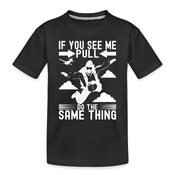 Parachutiste parachutiste - T-shirt bio Premium Enfant - noir - Devant