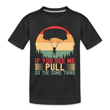 Parachutiste parachutiste - T-shirt bio Premium Enfant - noir - Devant