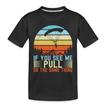 Parachutiste parachutiste - T-shirt bio Premium Enfant - noir - Devant