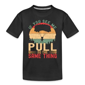 Parachutiste parachutiste - T-shirt bio Premium Enfant - noir - Devant