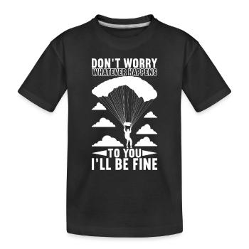 Parachute Parachutist - Kids' Premium Organic T-Shirt - black - Front