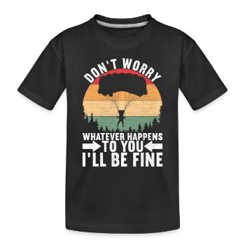 Parachutiste parachutiste - T-shirt bio Premium Enfant - noir - Devant