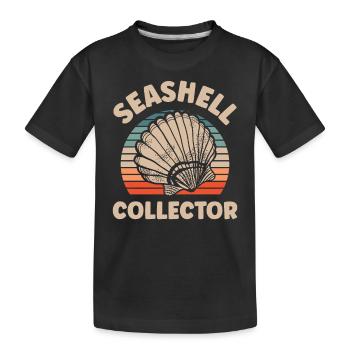 Shell Collector Shell Collector Shell Collecting - Kids' Premium Organic T-Shirt - black - Front