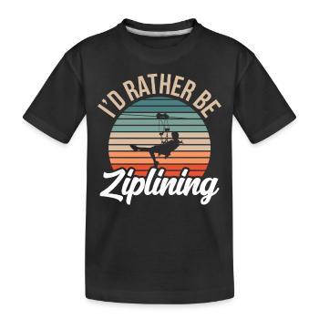 Je préfère faire de la tyrolienne Seilrutsche Zipline Sport - T-shirt bio Premium Enfant - noir - Devant