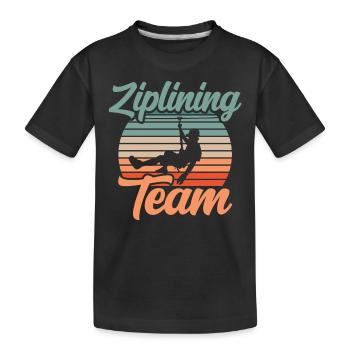 Ziplining Team Sprüche Zipline Sport Seilrutsche - Kinder Premium Bio T-Shirt - Schwarz - Vorne