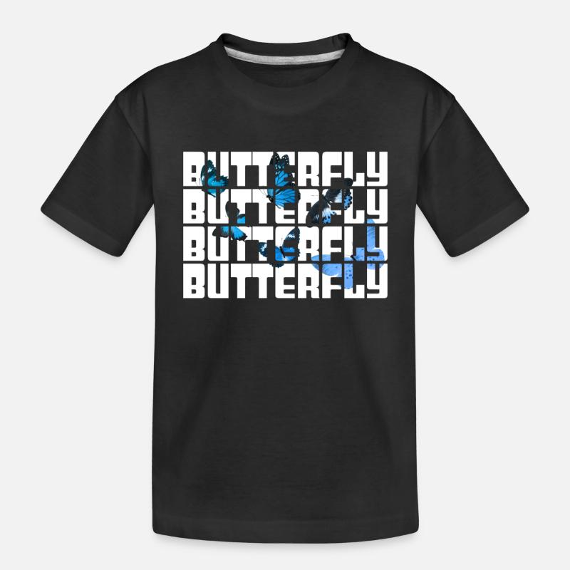 Schmetterling - Kinder Premium Bio T-Shirt - Schwarz