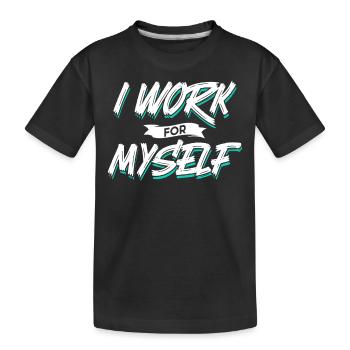 Je travaille pour moi-même fondateur entrepreneur - T-shirt bio Premium Enfant - noir - Devant