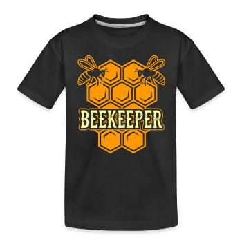 Imker Imkern Honigbiene Imkerei - Kinder Premium Bio T-Shirt - Schwarz - Vorne