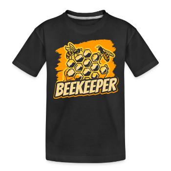 Imker Imkerei Imkern Honigbiene - Kinder Premium Bio T-Shirt - Schwarz - Vorne