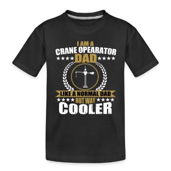 Crane operator Papa - Kids' Premium Organic T-Shirt - black - Front