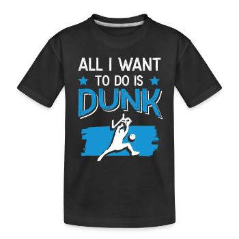 Dunk Basketball - Kids' Premium Organic T-Shirt - black - Front