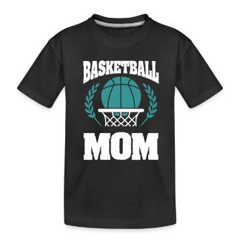 basketball mama - Kinder Premium Bio T-Shirt - Schwarz - Vorne
