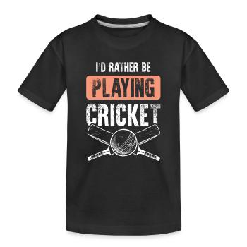 playing cricket - Kinder Premium Bio T-Shirt - Schwarz - Vorne
