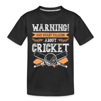 warnung cricket - Kinder Premium Bio T-Shirt - Schwarz - Vorne