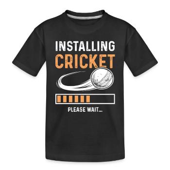 Install cricket - Kids' Premium Organic T-Shirt - black - Front