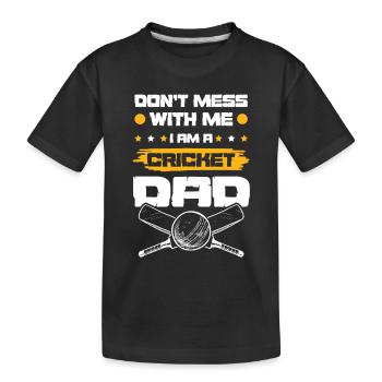 cricket papa - Kinder Premium Bio T-Shirt - Schwarz - Vorne
