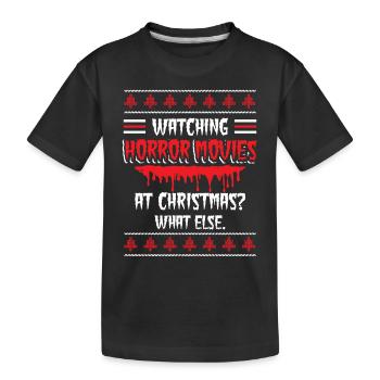Horror movies watch movie lovers Christmas - Kids' Premium Organic T-Shirt - black - Front
