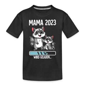 Werdende Mama 2023 - Kinder Premium Bio T-Shirt - Schwarz - Vorne