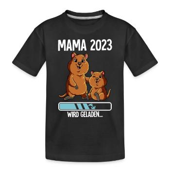 Werdende Mama 2023 - Kinder Premium Bio T-Shirt - Schwarz - Vorne