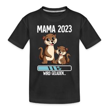 Werdende Mama 2023 - Kinder Premium Bio T-Shirt - Schwarz - Vorne