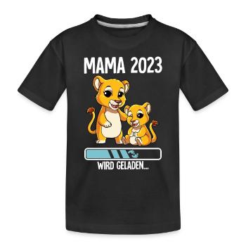 Werdende Mama 2023 - Kinder Premium Bio T-Shirt - Schwarz - Vorne
