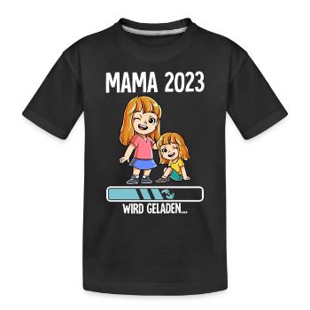 Werdende Mama 2023 - Kinder Premium Bio T-Shirt - Schwarz - Vorne