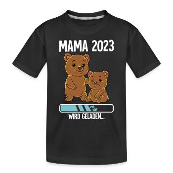 Werdende Mama 2023 - Kinder Premium Bio T-Shirt - Schwarz - Vorne