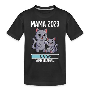 Werdende Mama 2023 - Kinder Premium Bio T-Shirt - Schwarz - Vorne