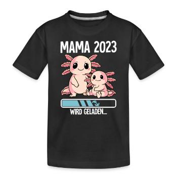 Werdende Mama 2023 - Kinder Premium Bio T-Shirt - Schwarz - Vorne